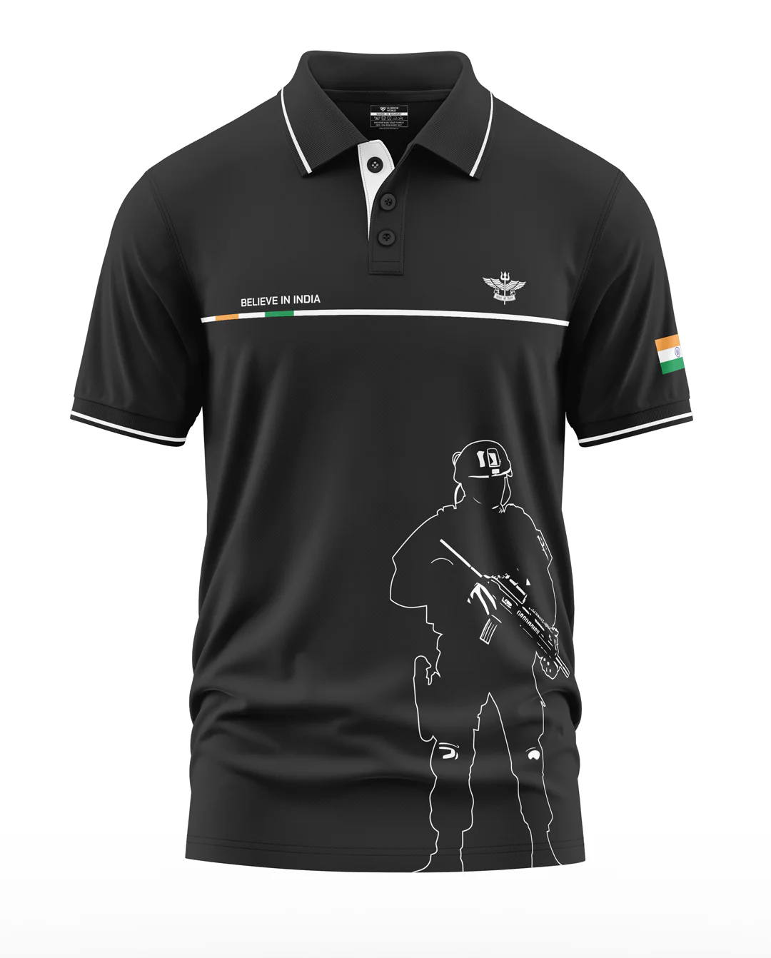 Believe In India Polo Collar T-Shirt - Image 2
