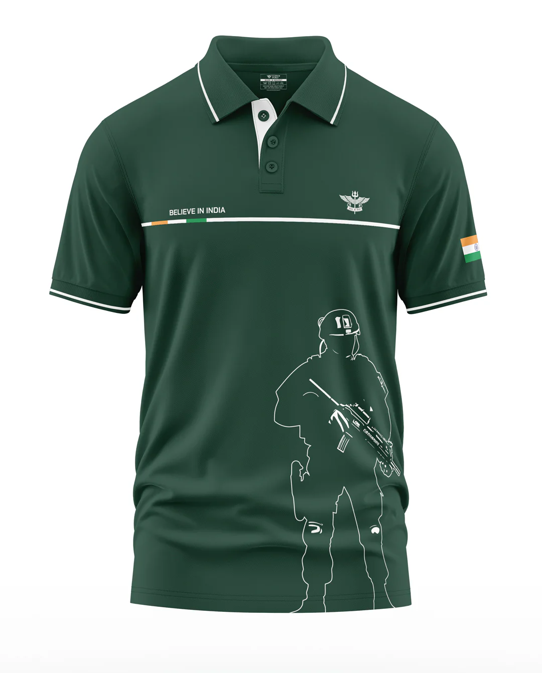 Believe In India Polo Collar T-Shirt - Image 3