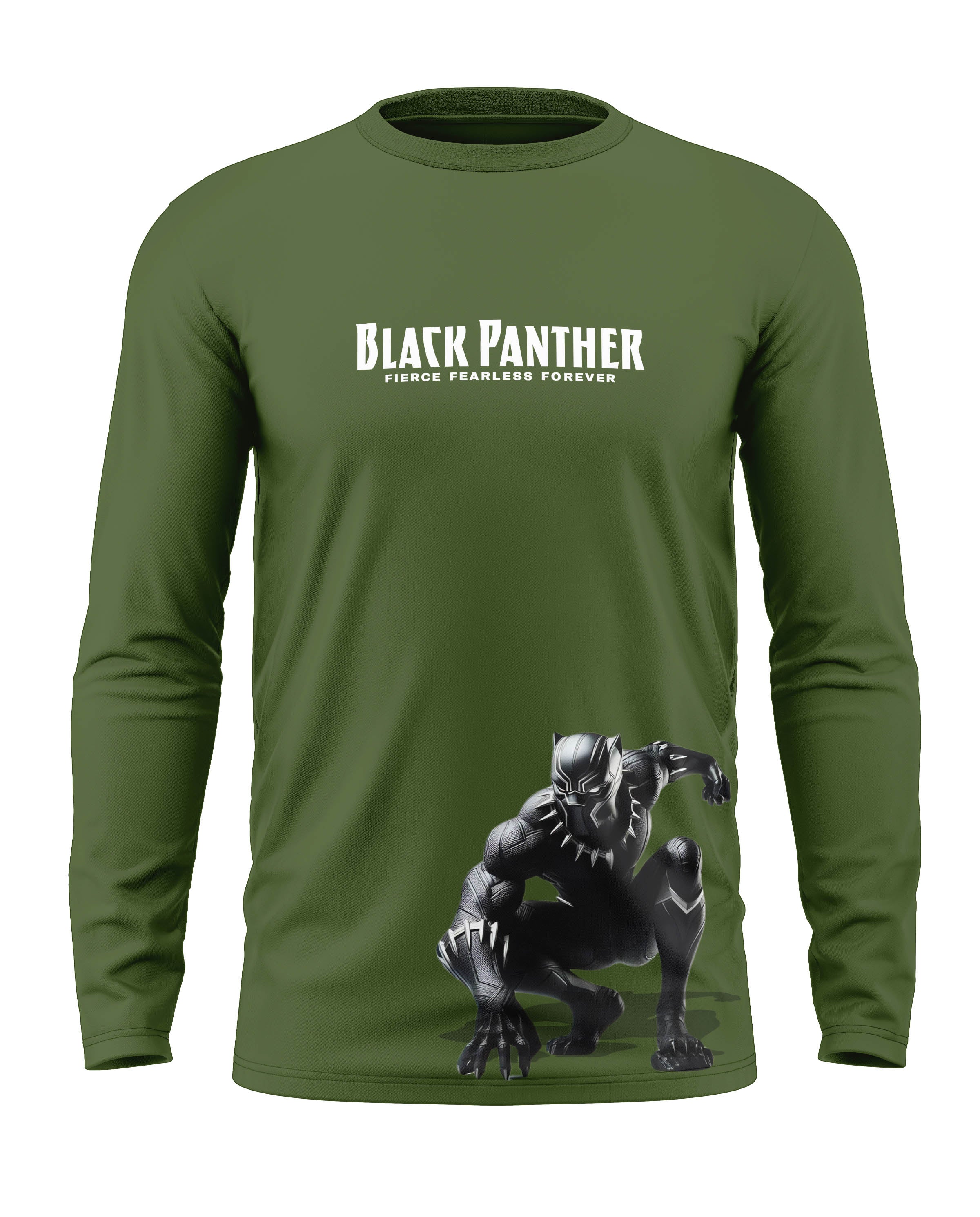 Black Panther Fierce Fearless Cotton Full Sleeve T-shirt - Image 3
