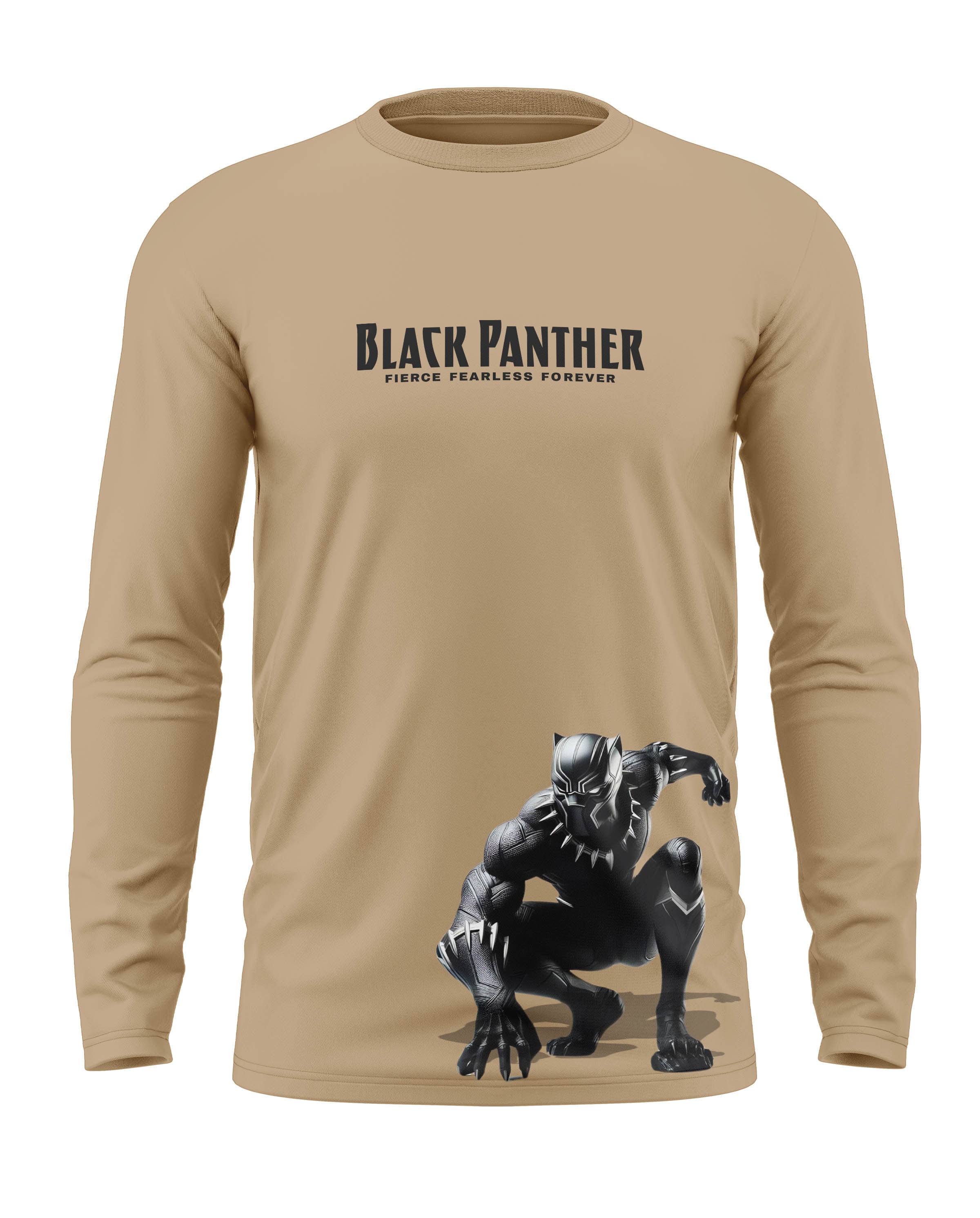 Black Panther Fierce Fearless Cotton Full Sleeve T-shirt - Image 5