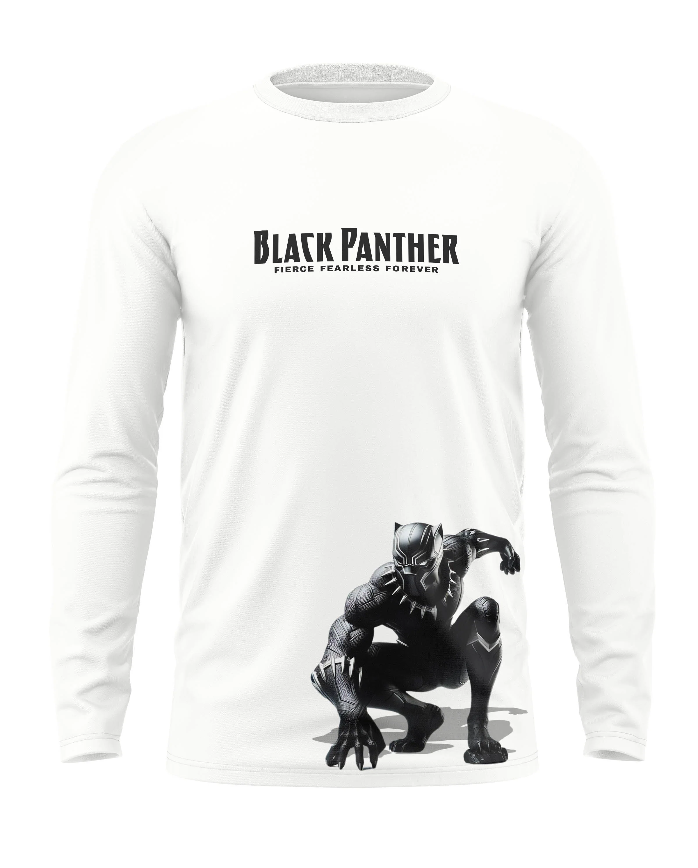 Black Panther Fierce Fearless Cotton Full Sleeve T-shirt - Image 6