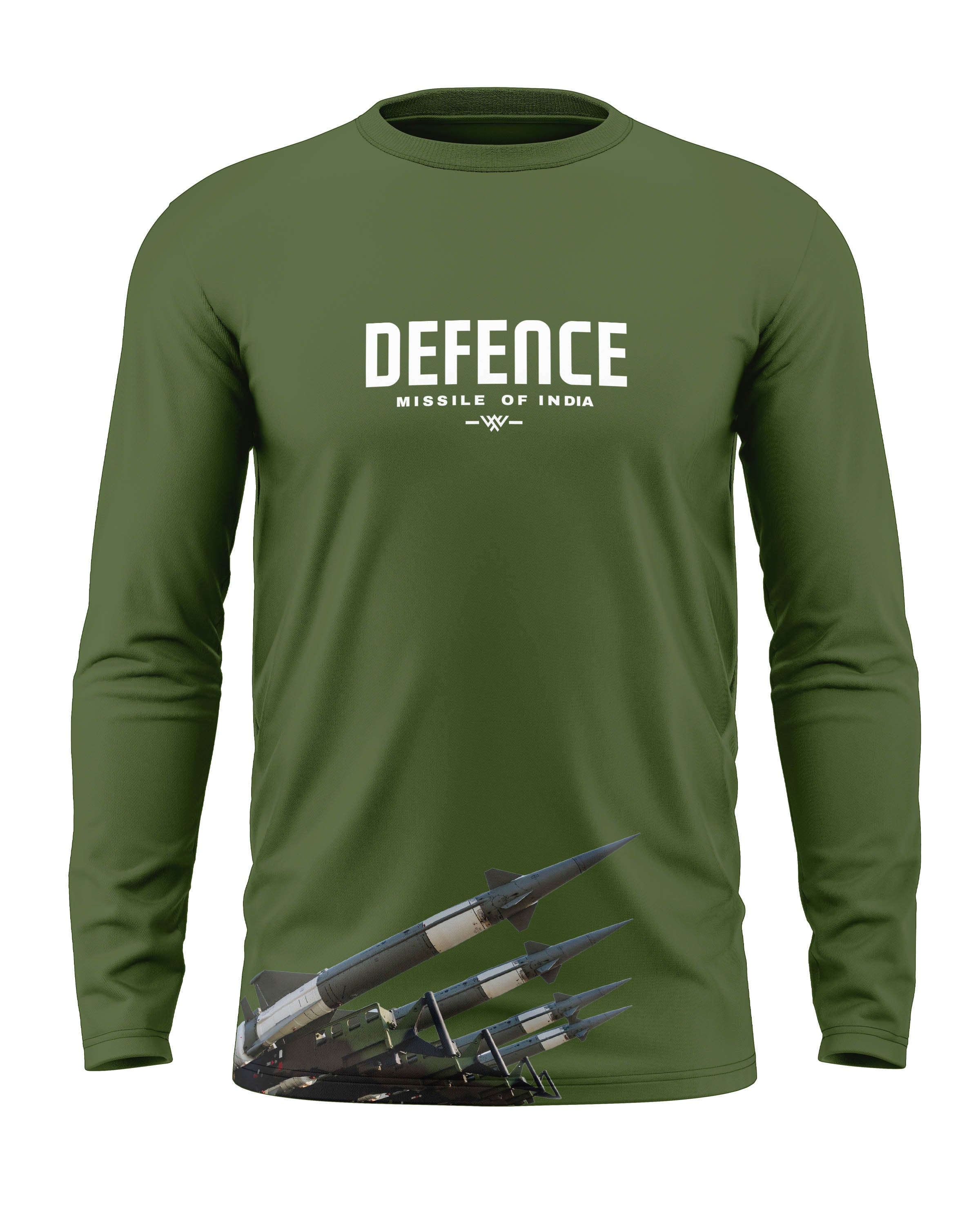 Defence Missile Of India Cotton Full Sleeve T-shirt - Image 3