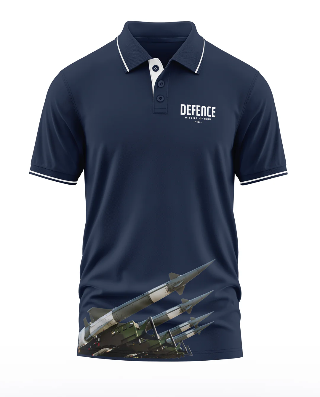 Defence Missile of India Polo Collar T-Shirt - Image 3