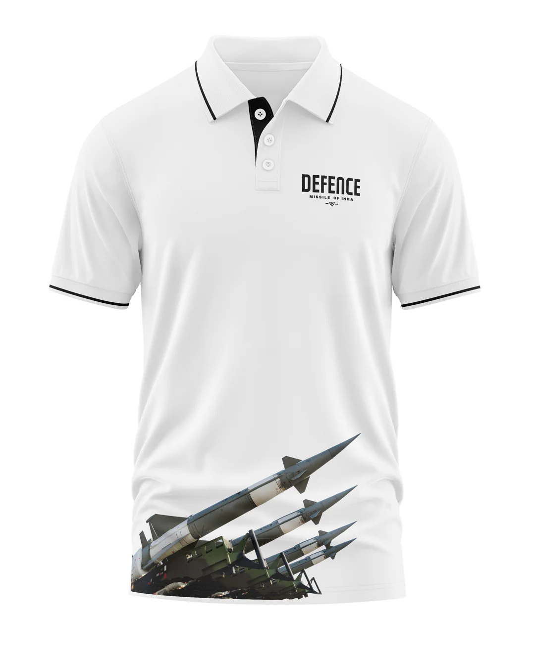 Defence Missile of India Polo Collar T-Shirt - Image 4