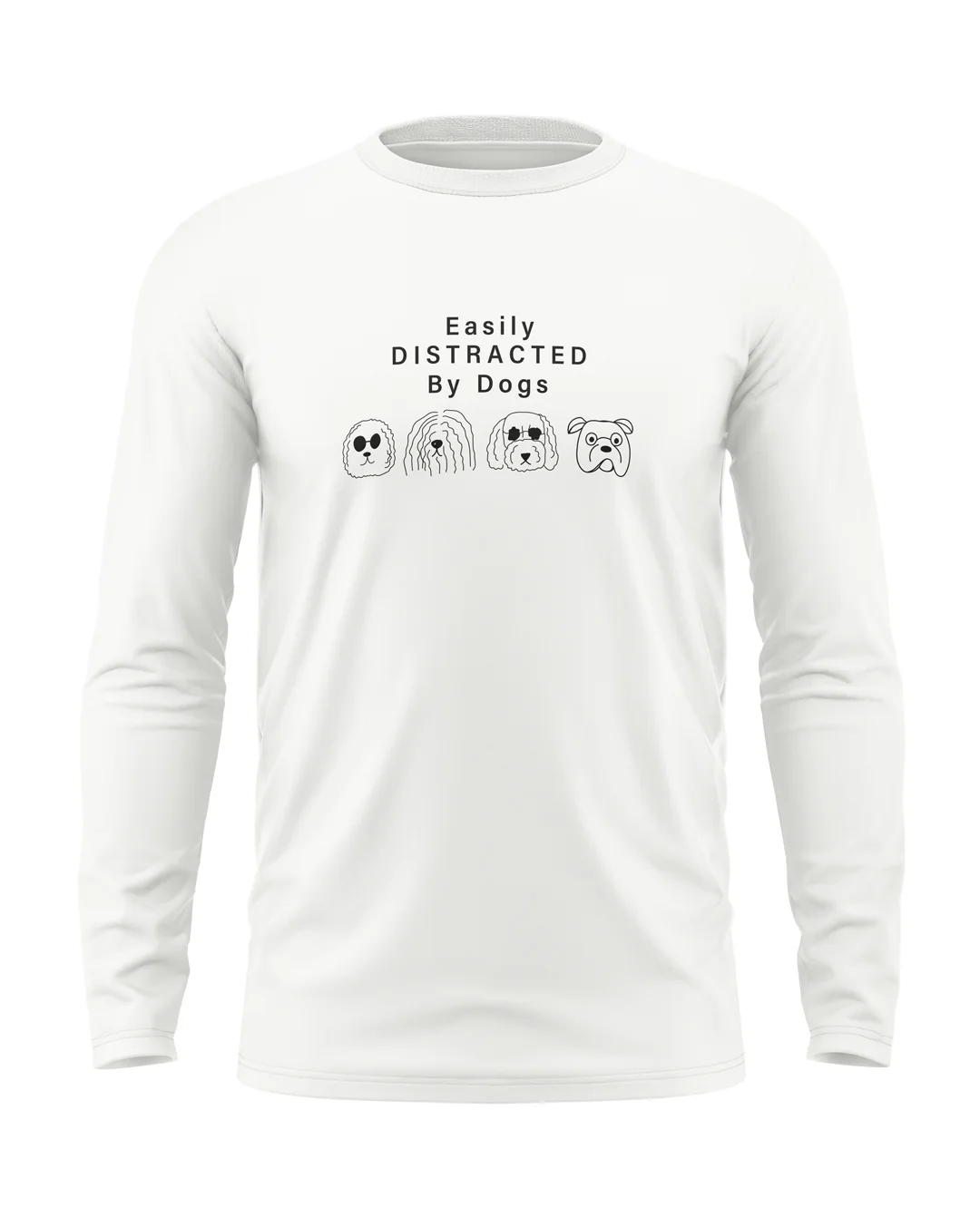 Easily Distracted By Dogs Cotton Full Sleeve T-shirt - Image 2