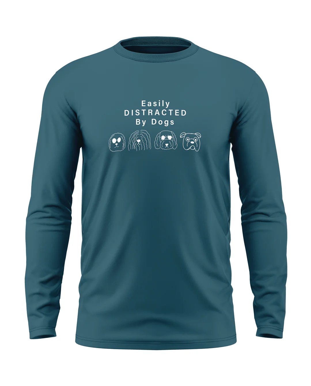 Easily Distracted By Dogs Cotton Full Sleeve T-shirt - Image 3