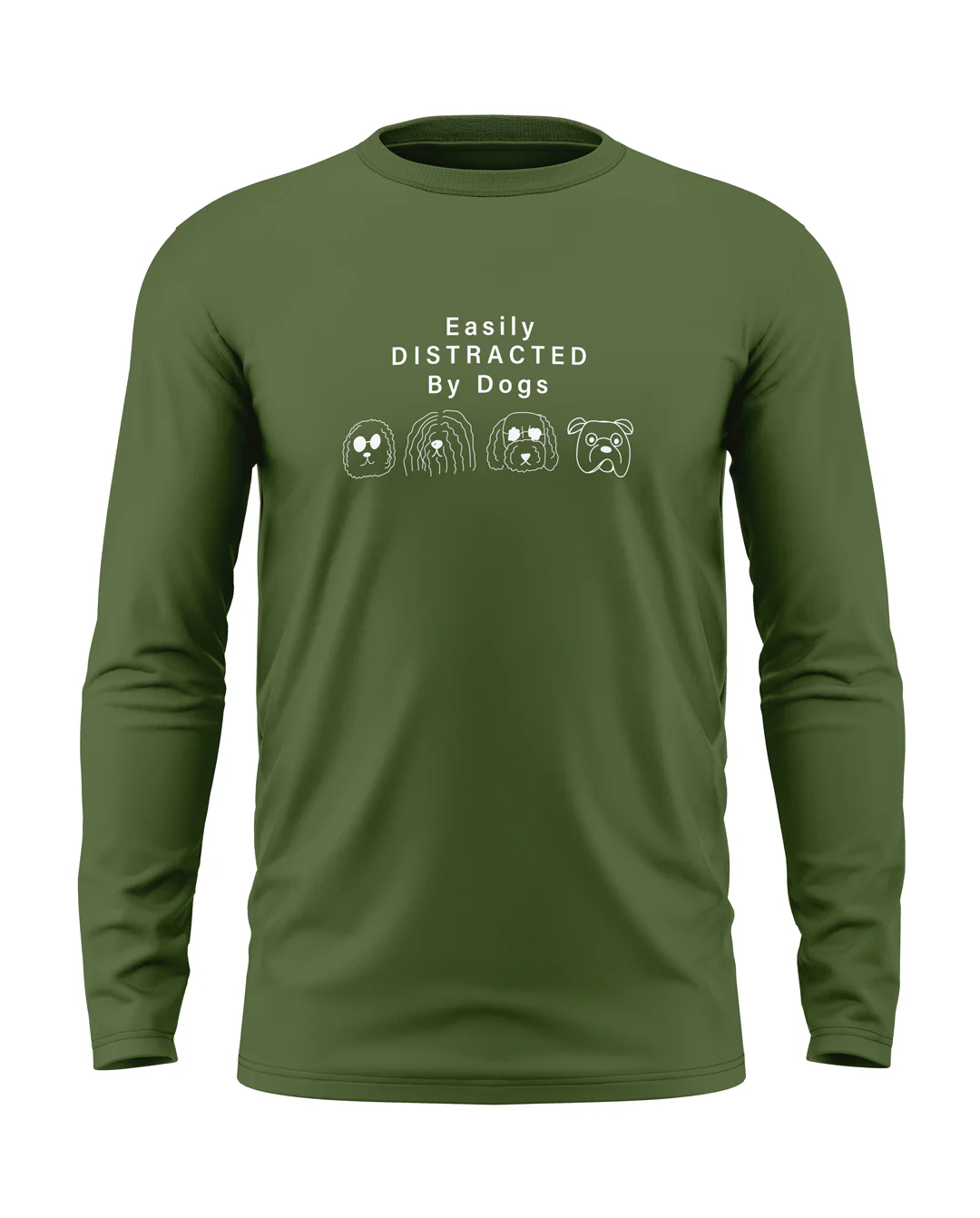 Easily Distracted By Dogs Cotton Full Sleeve T-shirt - Image 4