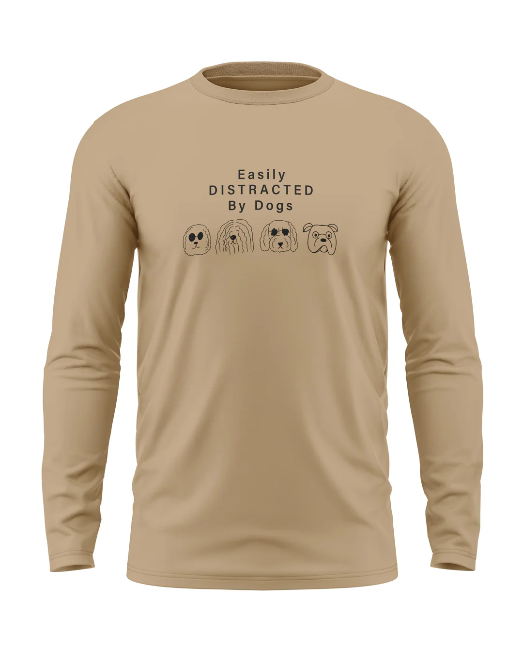 Easily Distracted By Dogs Cotton Full Sleeve T-shirt - Image 6