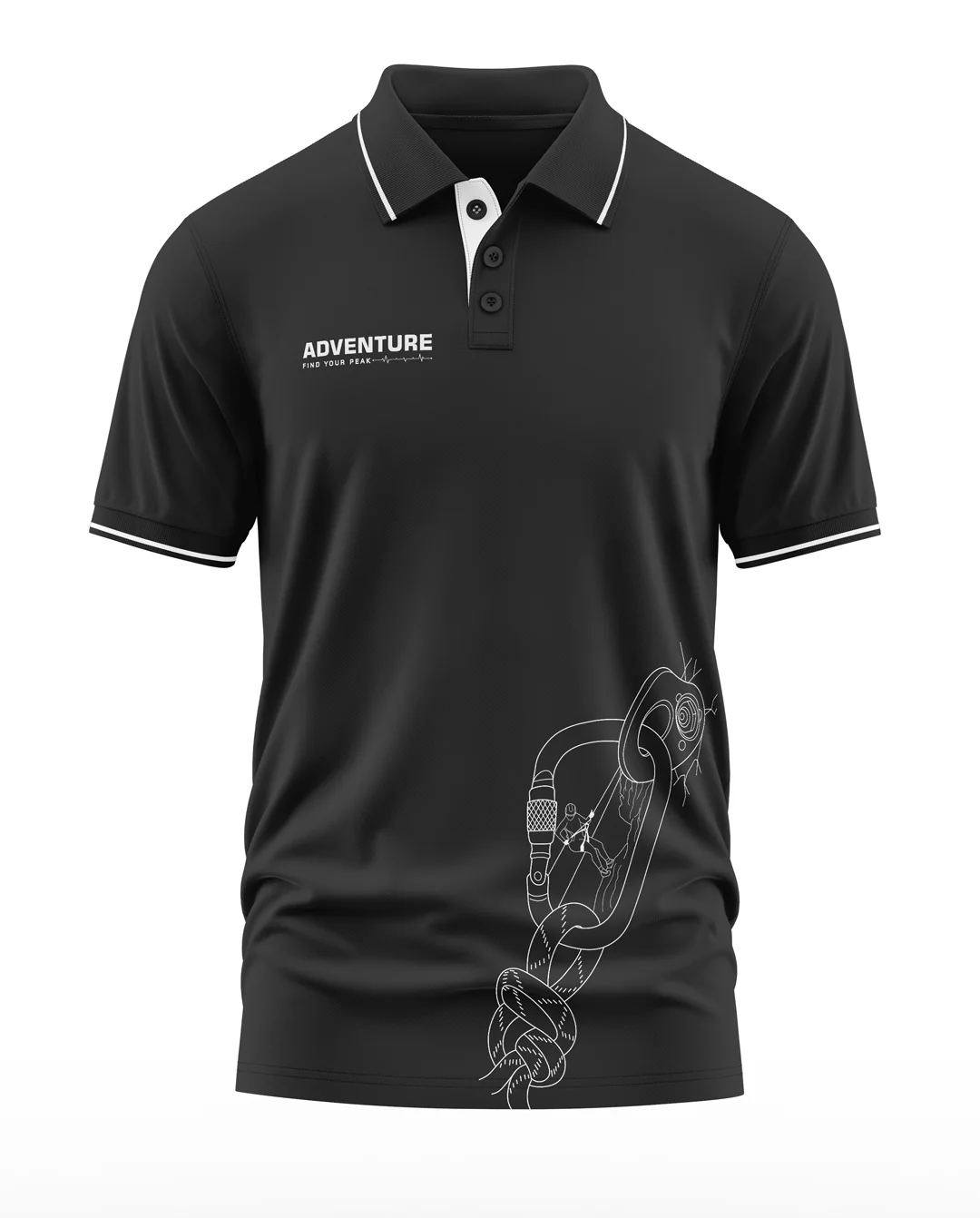 Find Your Peak Polo Collar T-Shirt