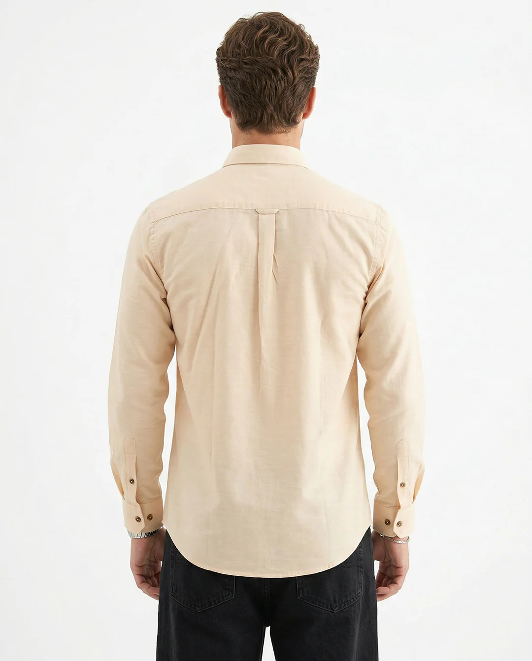 Full-Sleeve Breeze Linen Shirt in Sand Beige - Image 2