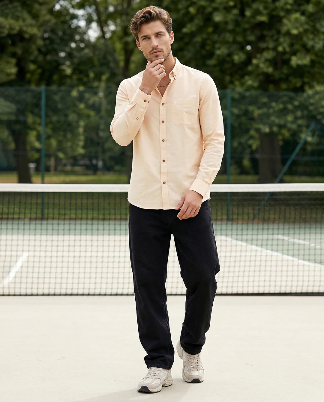 Full-Sleeve Breeze Linen Shirt in Sand Beige - Image 3