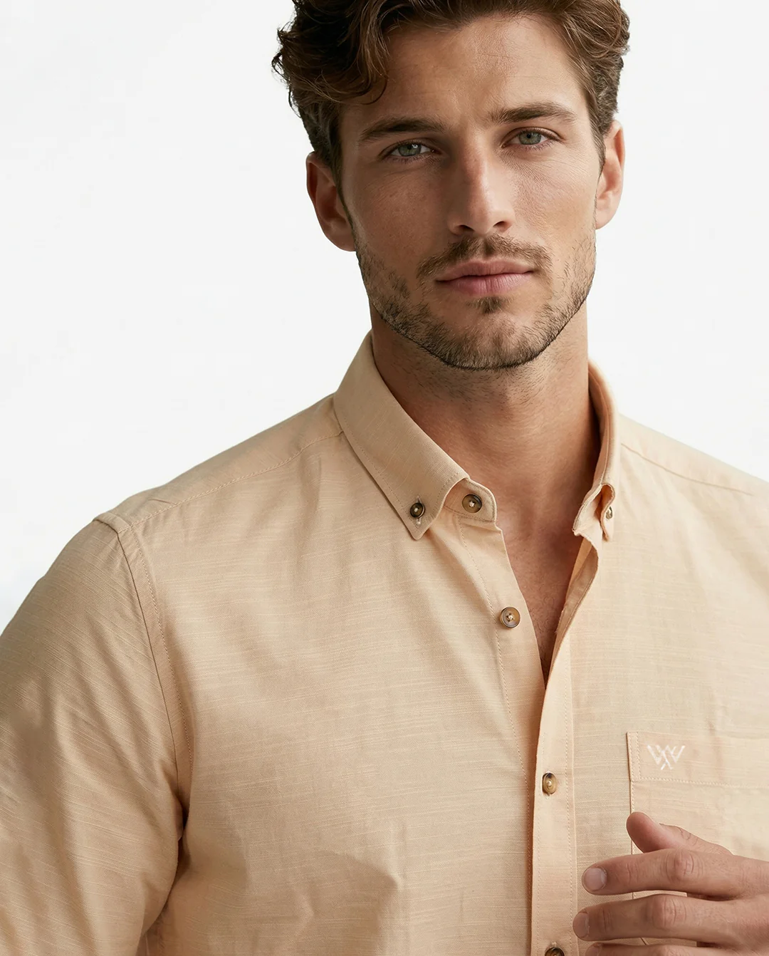 Full-Sleeve Breeze Linen Shirt in Sand Beige - Image 4