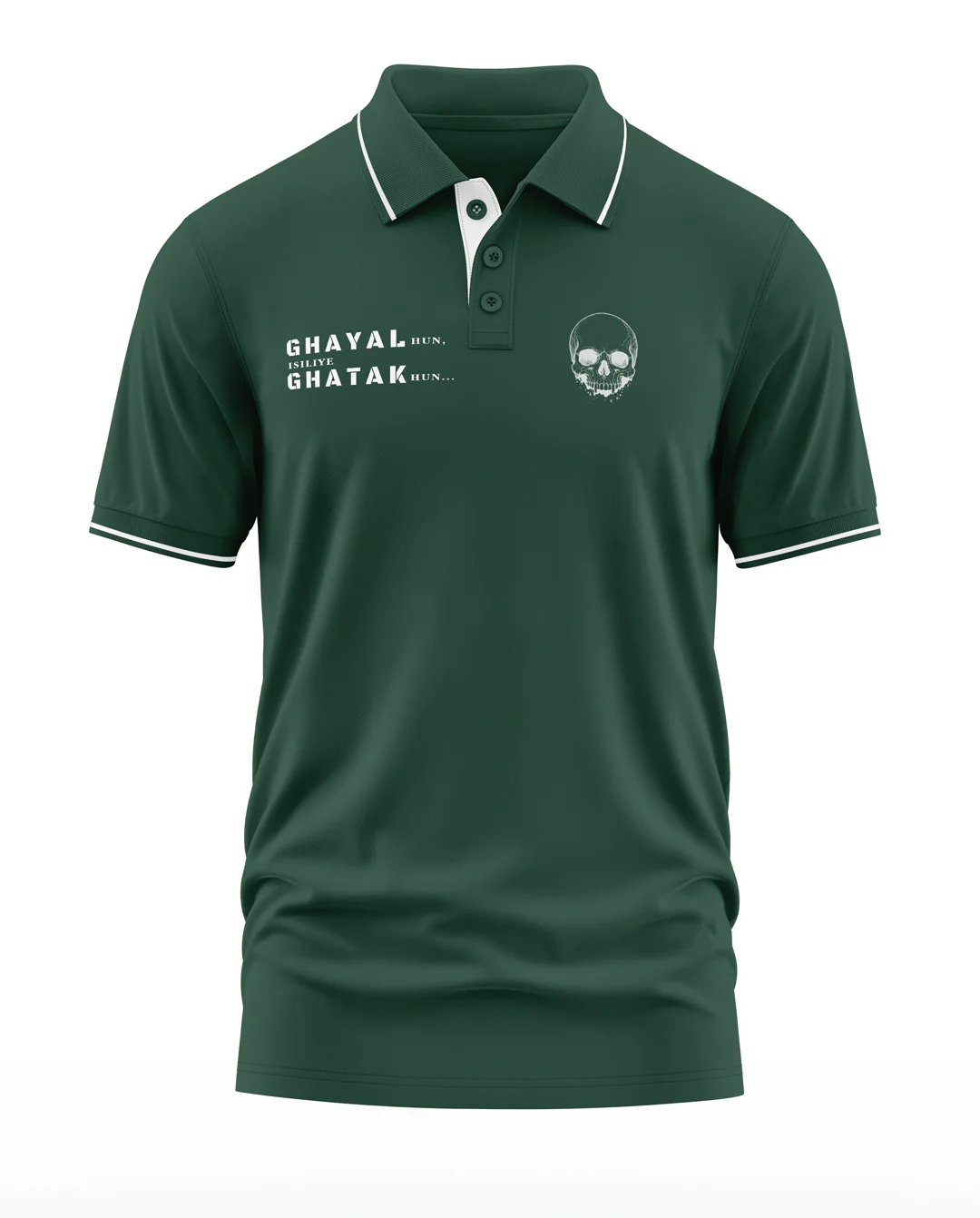 Ghayal Ghatak Skull Polo Collar T-Shirt - Image 3