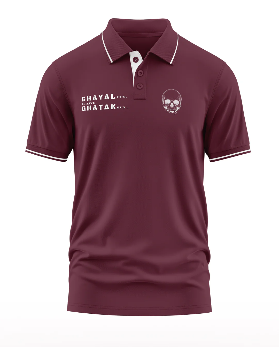 Ghayal Ghatak Skull Polo Collar T-Shirt - Image 5