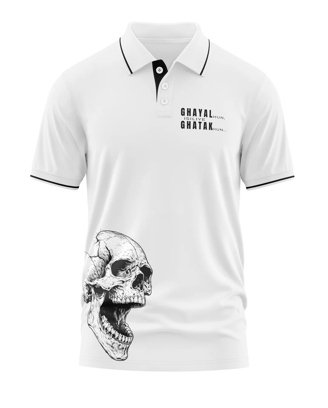 Ghayal Skull Polo Collar T-Shirt - Image 4