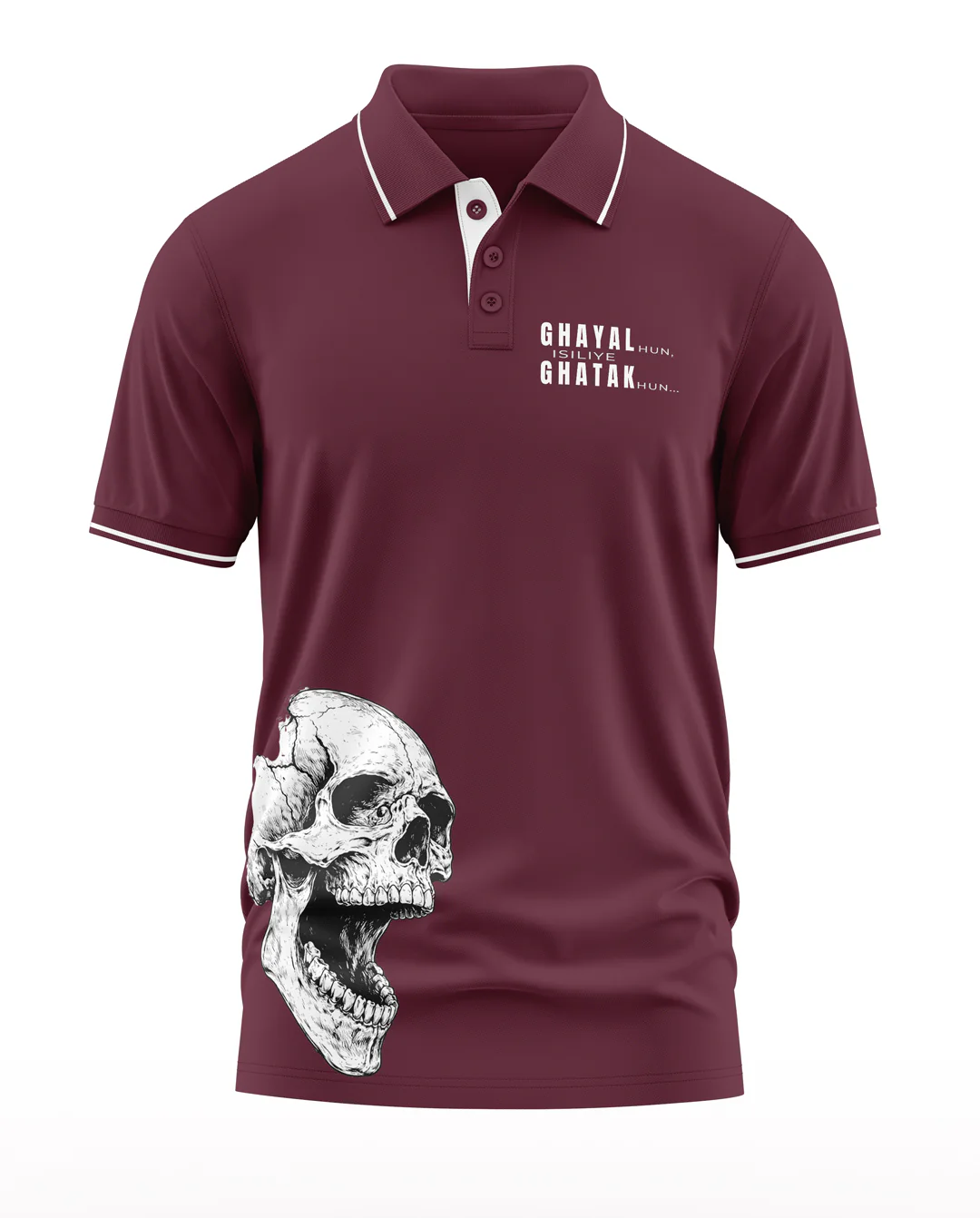 Ghayal Skull Polo Collar T-Shirt - Image 5