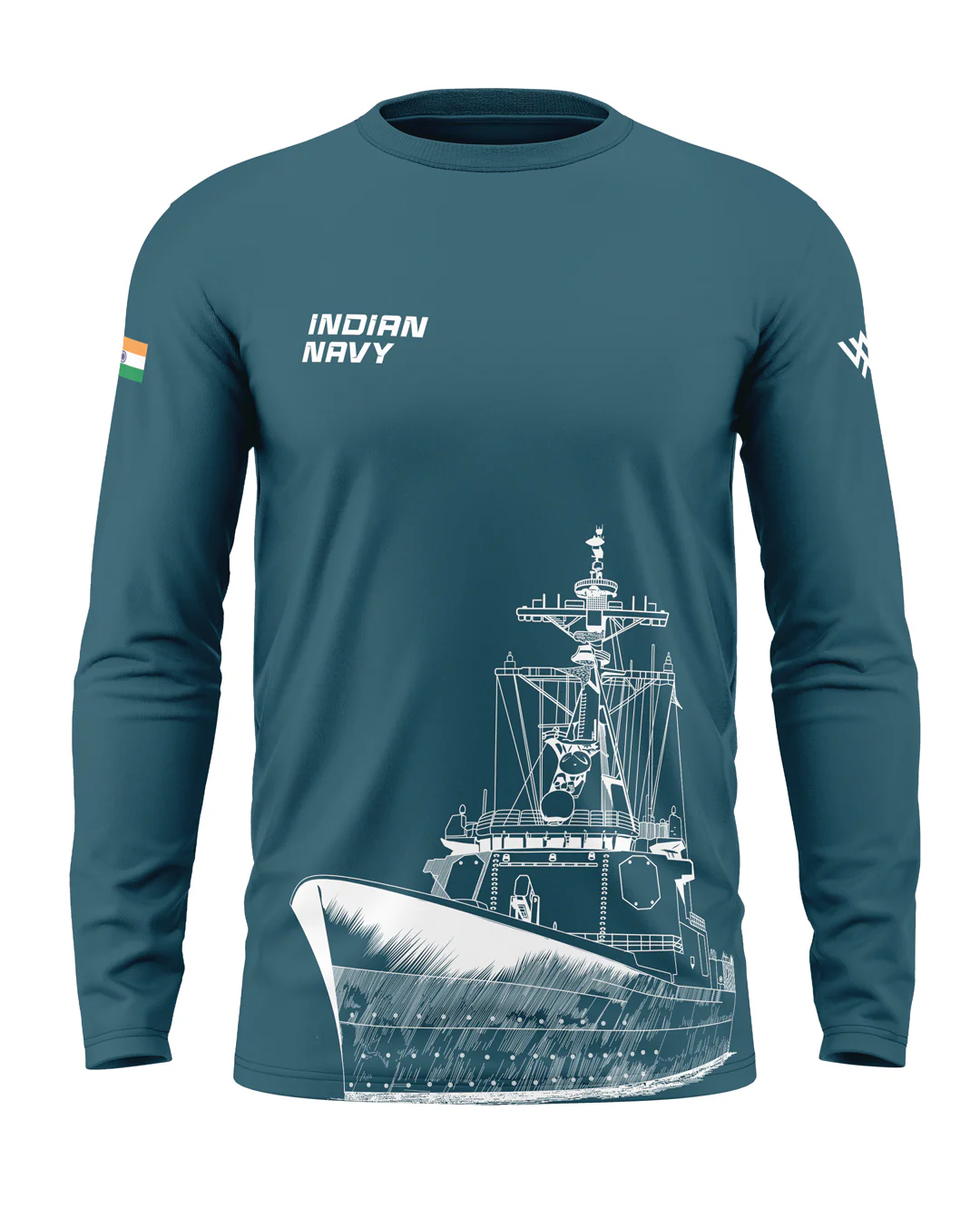 Indian Navy Cotton Full Sleeve T-shirt - Image 2