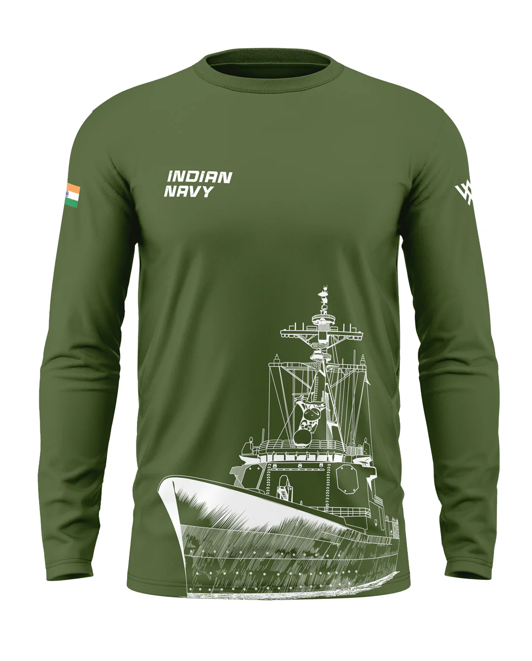 Indian Navy Cotton Full Sleeve T-shirt - Image 3