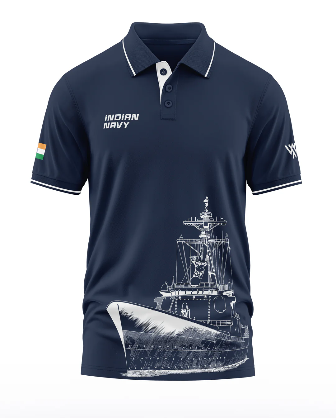 Indian Navy Polo Collar T-Shirt - Image 4