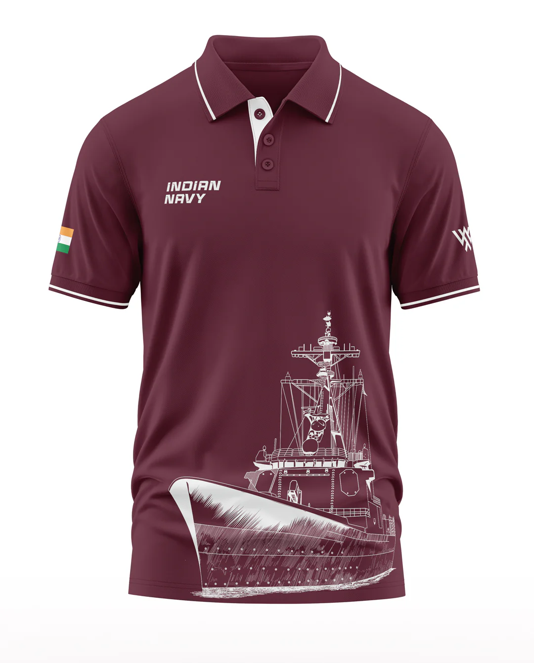 Indian Navy Polo Collar T-Shirt - Image 5