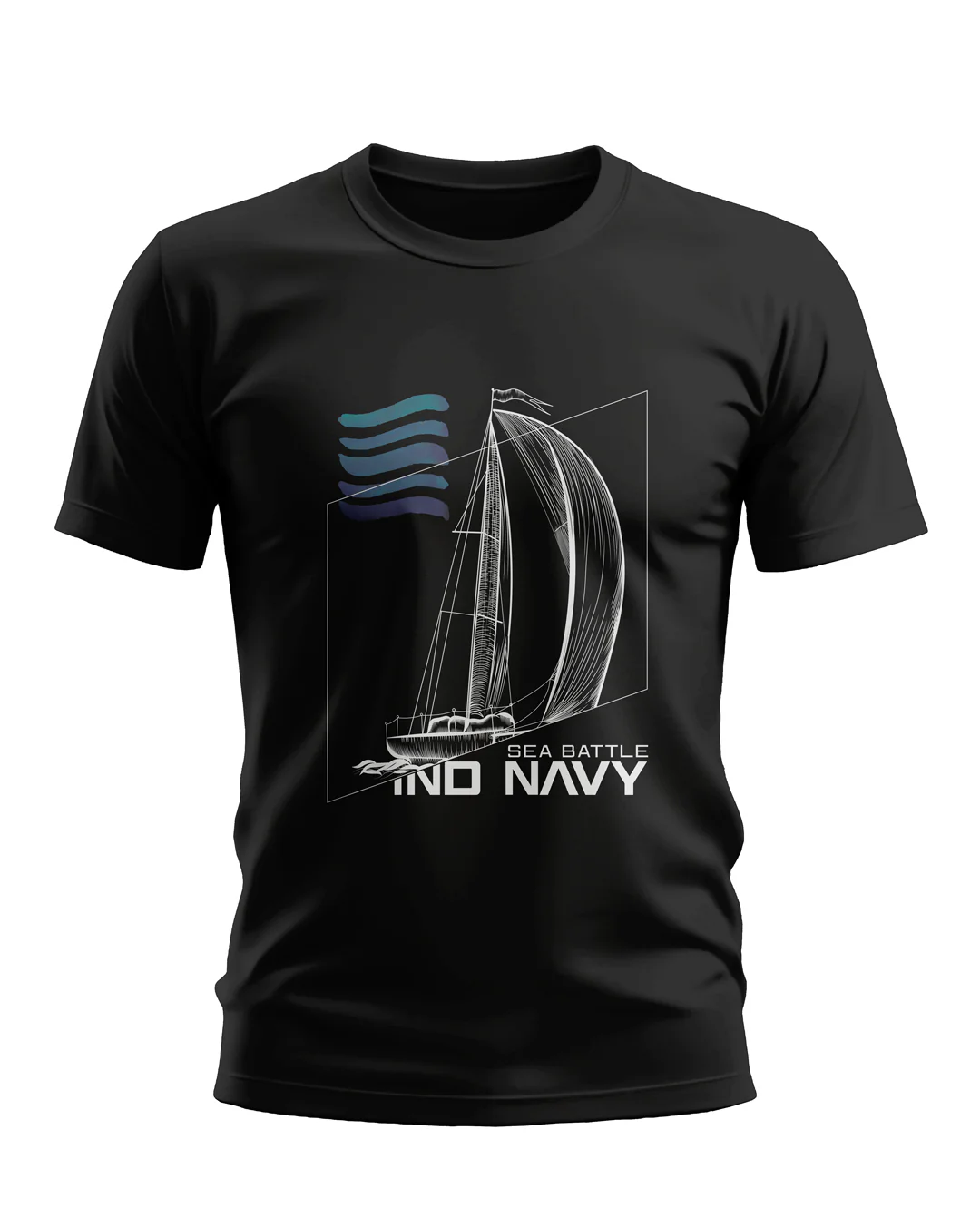 Indian Navy Sea Battle Soft Cotton T-shirt - Image 2