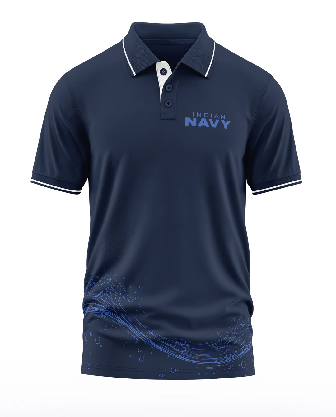 Indian Navy Sea Wave Polo Collar T-Shirt - Image 3
