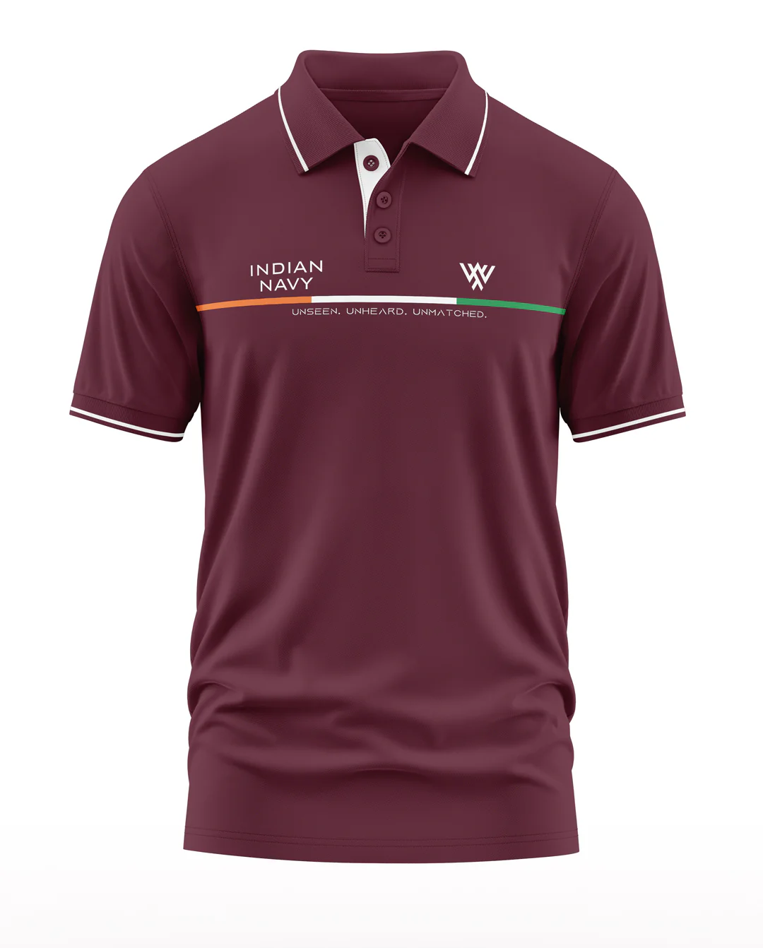 Indian Navy Unseen Unheard Unmatched Polo Collar T-Shirt - Image 5