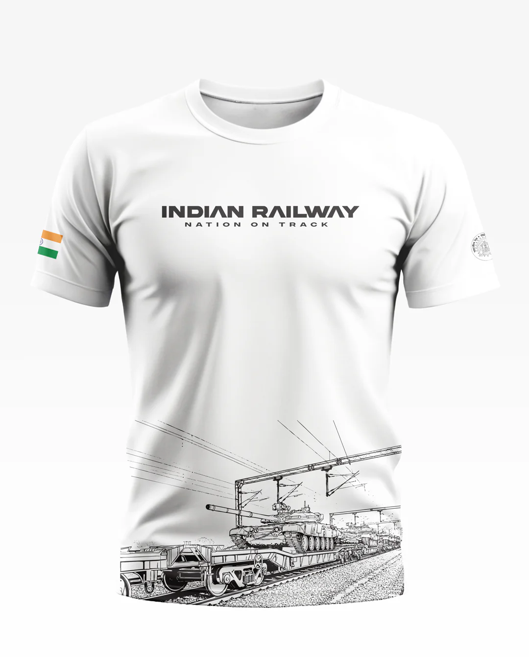 Indian Railway Nation On Track Soft Cotton T-shirt