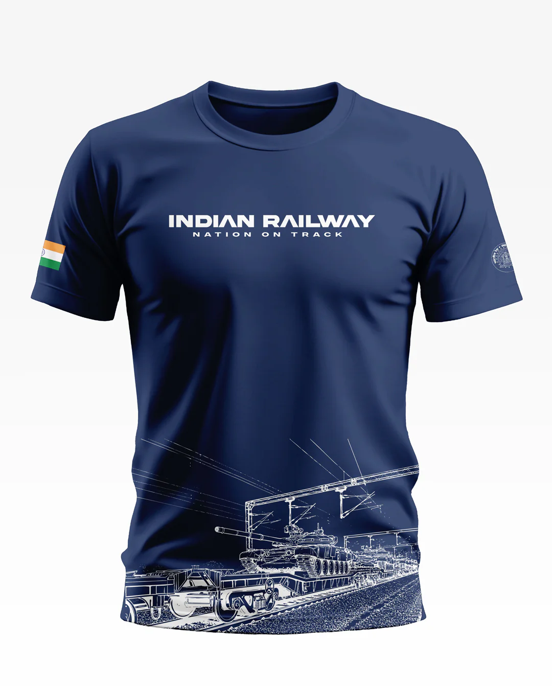 Indian Railway Nation On Track Soft Cotton T-shirt - Image 5