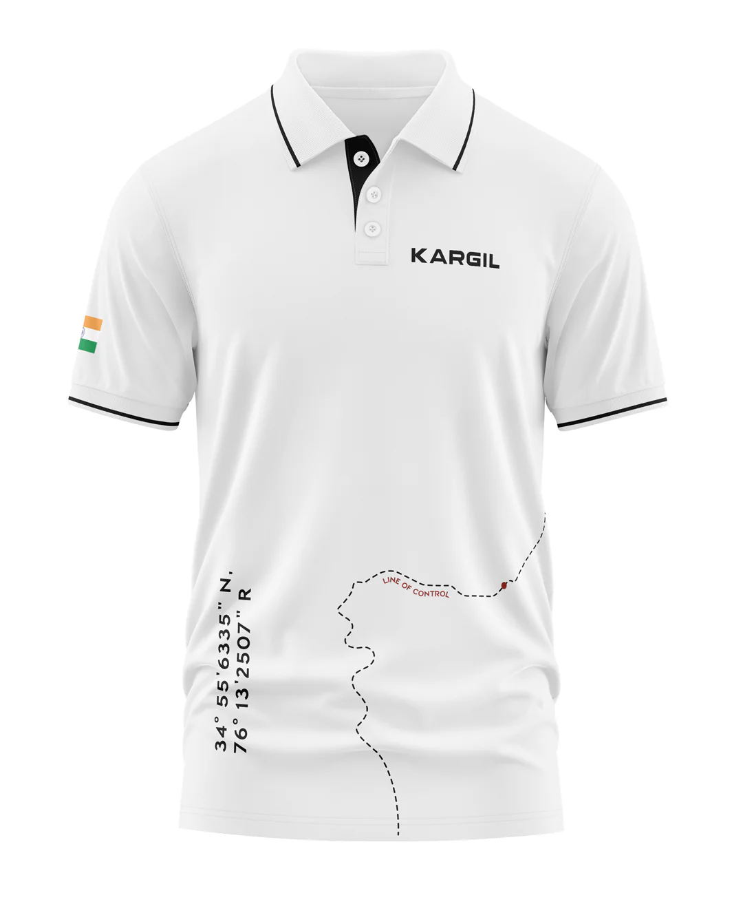 Kargil Map Polo Collar T-Shirt - Image 4