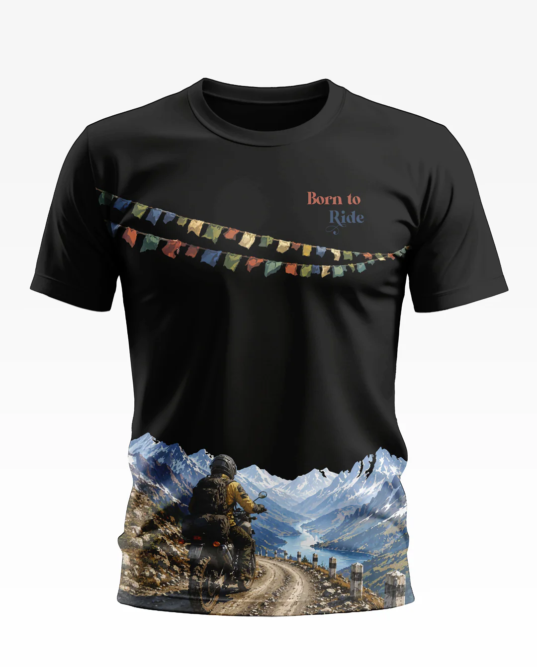 Ladak Born to ride Cotton T-shirt - Image 2
