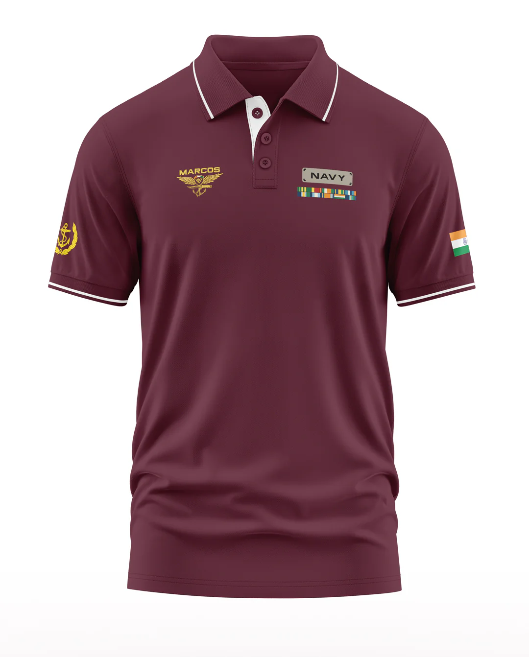 Marcos Navy Polo Collar T-Shirt - Image 5