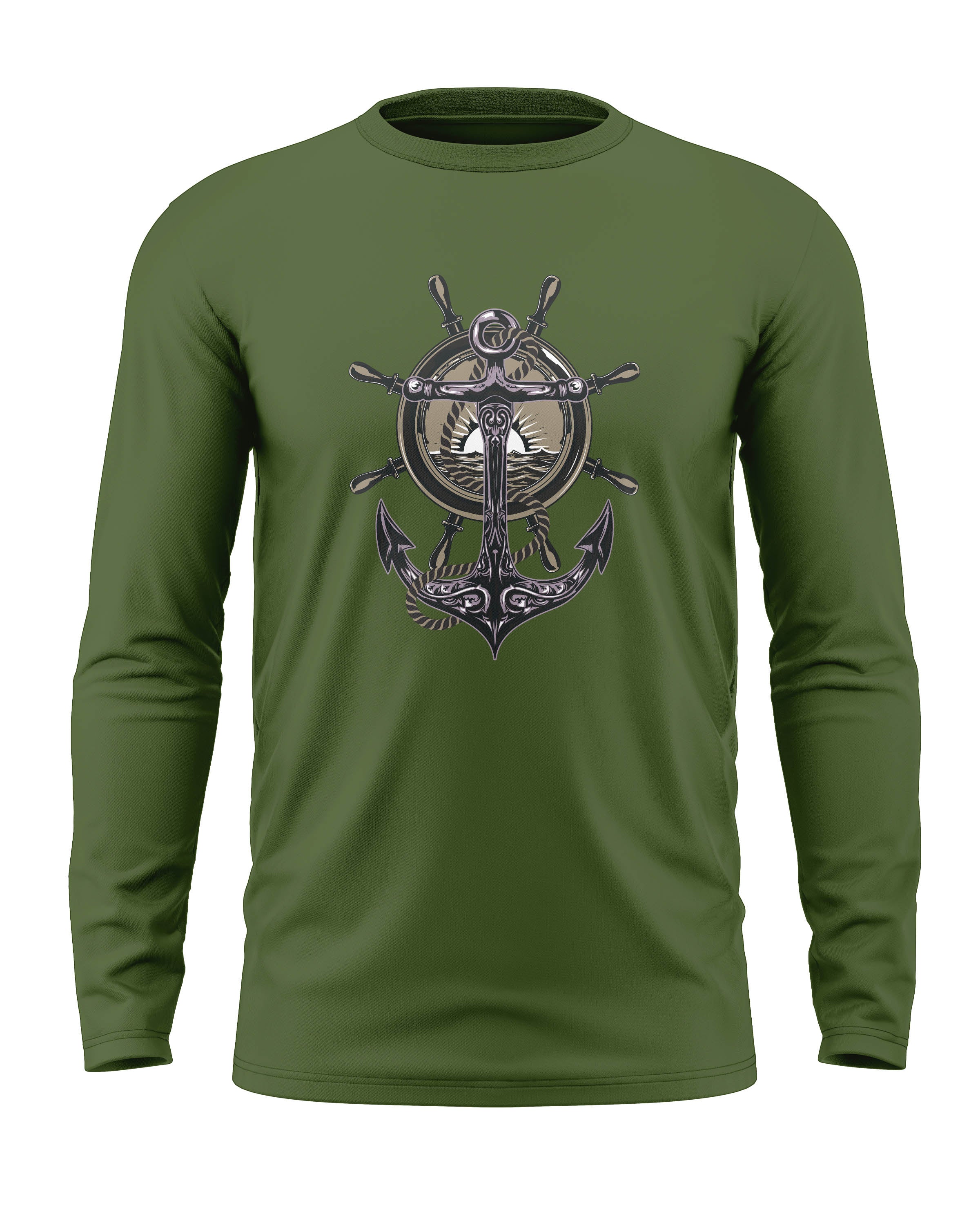 Navy Anchor Cotton Full Sleeve T-shirt - Image 3