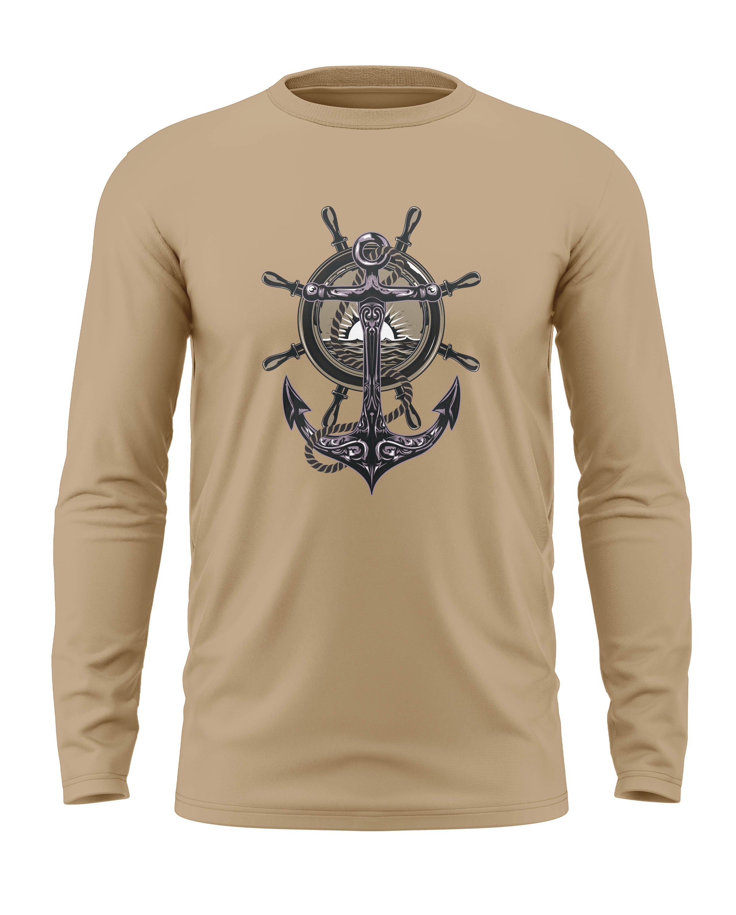 Navy Anchor Cotton Full Sleeve T-shirt - Image 5