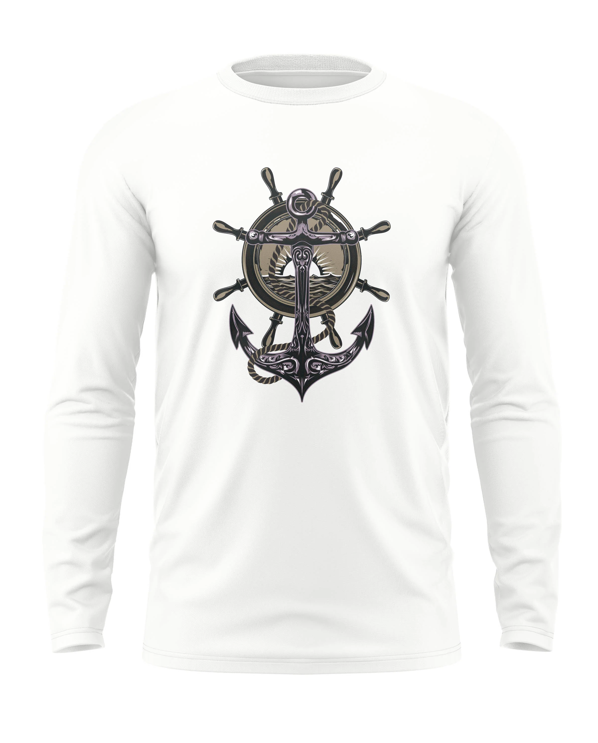 Navy Anchor Cotton Full Sleeve T-shirt - Image 6