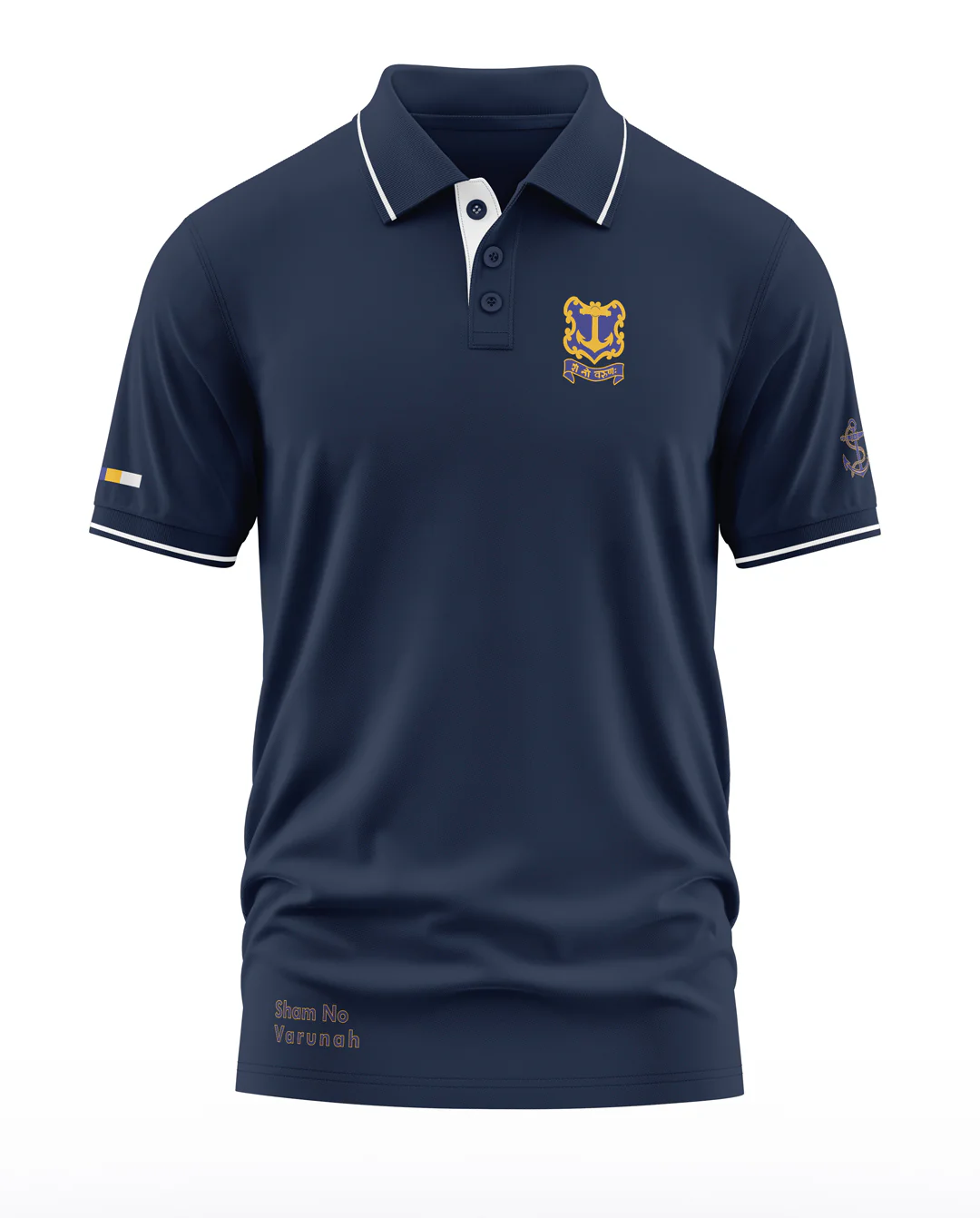 Navy Sham no Varunah Polo Collar T-Shirt - Image 3