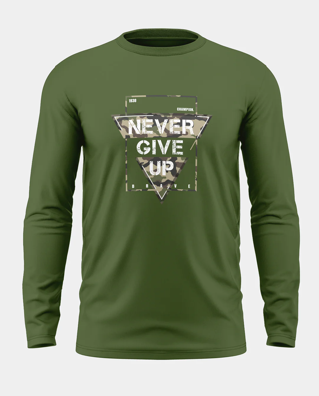Never Give Up Cotton Full Sleeve T-shirt - Image 4