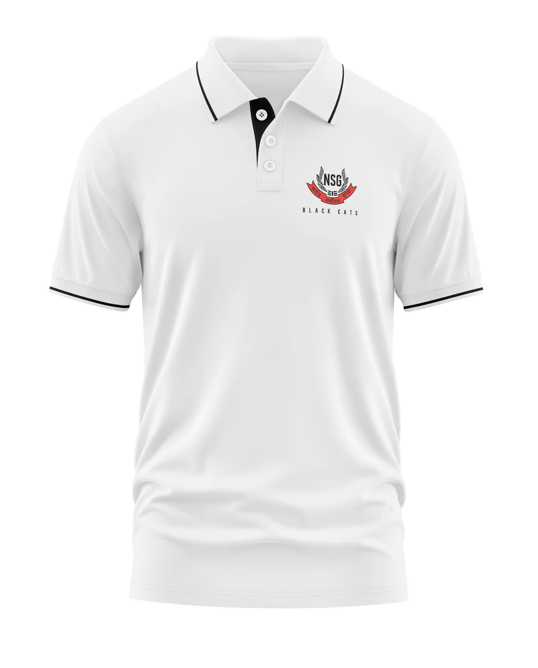 NSG Black Cats Polo Collar T-Shirt - Image 4