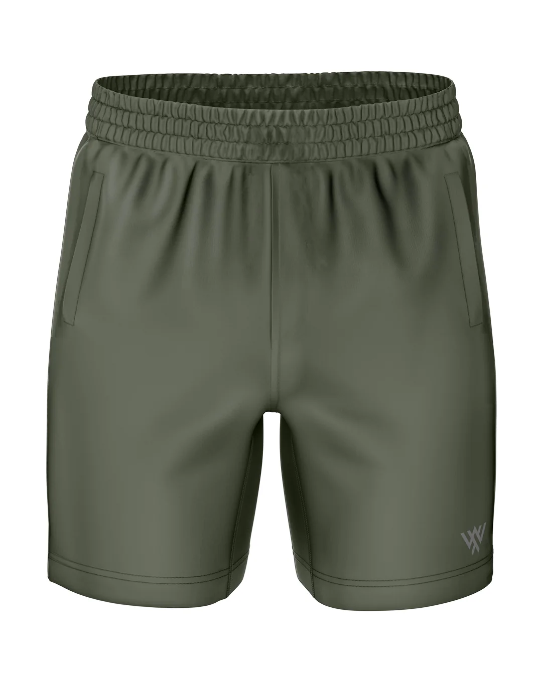 Olive Green Zip Pocket Shorts - Image 4