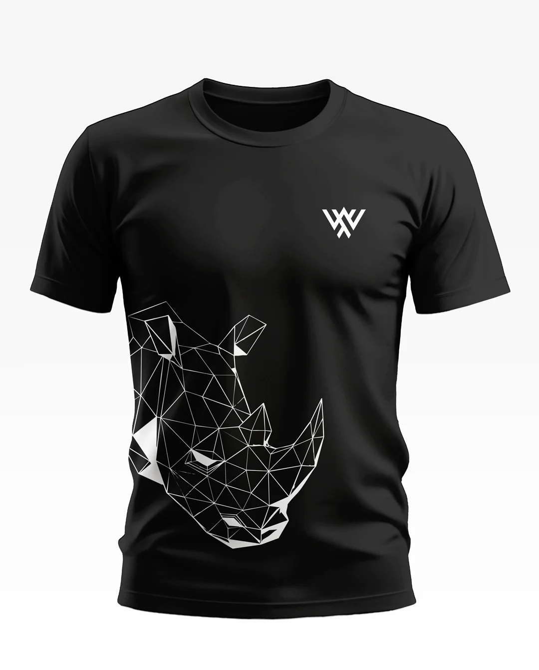 Rhinoceros Line Art Cotton T-shirt - Image 2