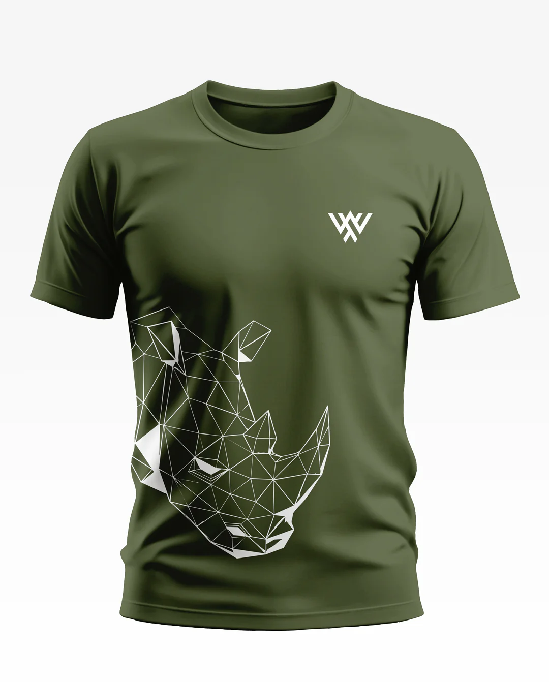 Rhinoceros Line Art Cotton T-shirt - Image 4