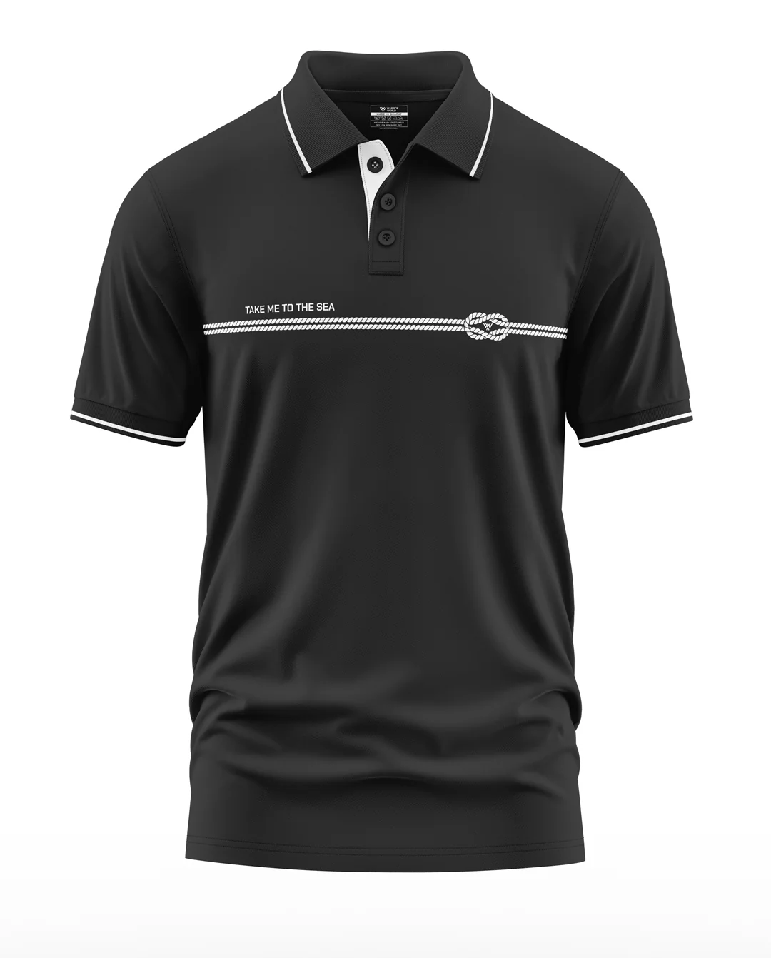 Take Me To The Sea Polo Collar T-Shirt - Image 2