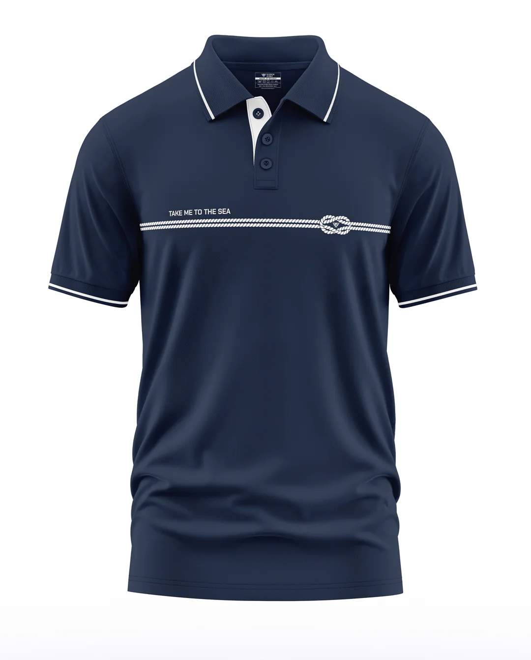 Take Me To The Sea Polo Collar T-Shirt - Image 4