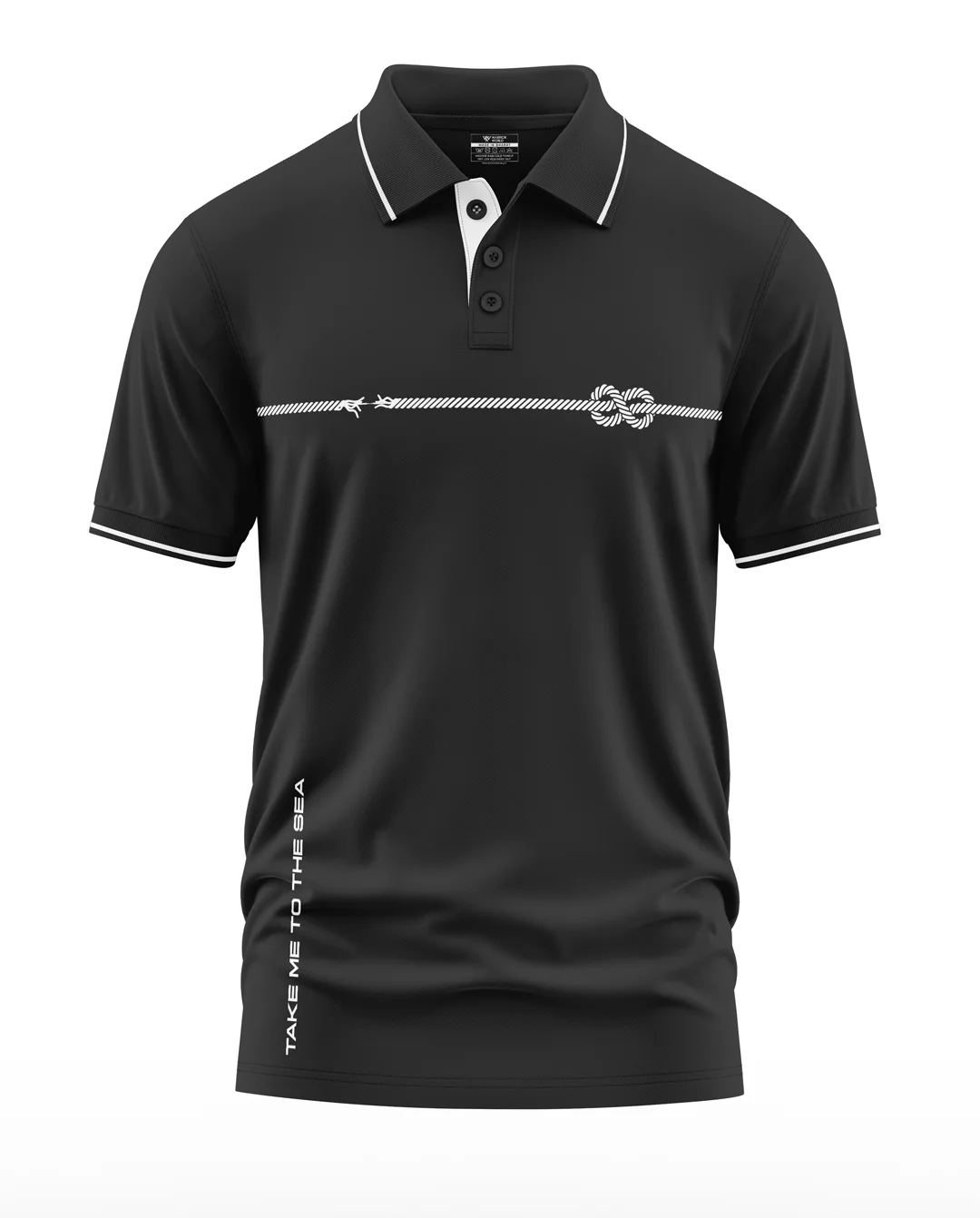 Take Me To The Sea Rope Styles Polo Collar T-Shirt - Image 2