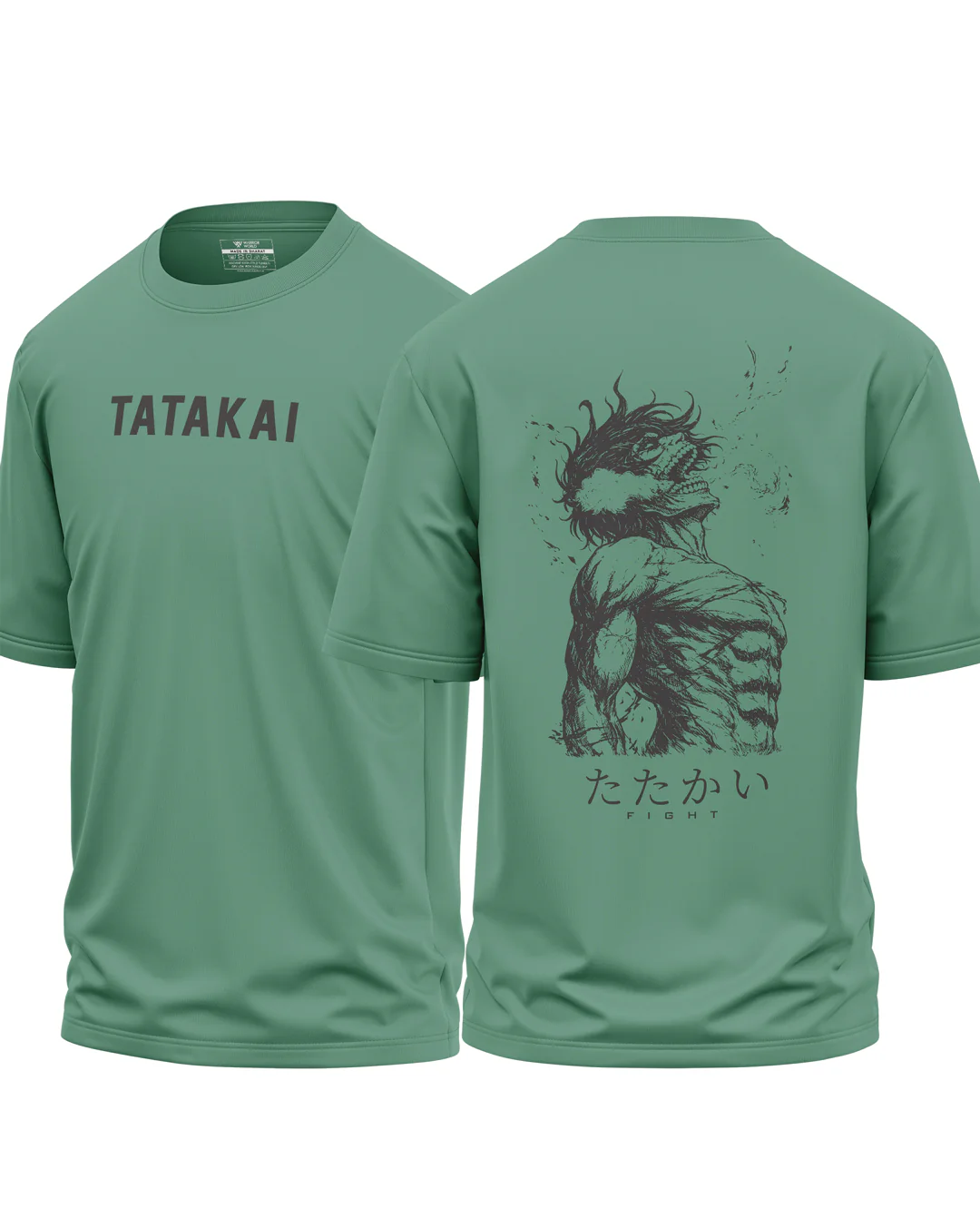 Tatakai Fight Cotton Oversized T-shirt - Image 3