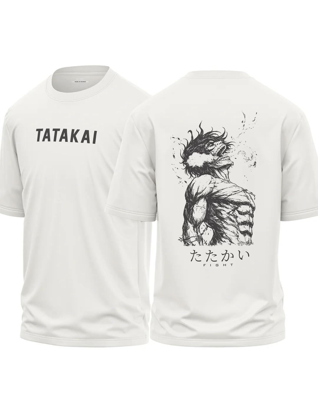 Tatakai Fight Cotton Oversized T-shirt - Image 4