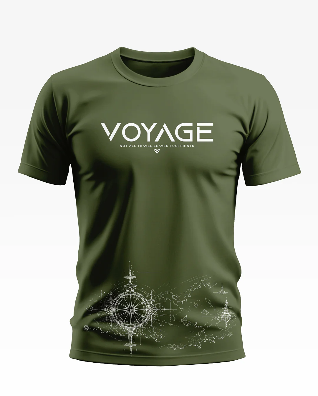 Voyage Leaves Footprints Cotton T-shirt - Image 3