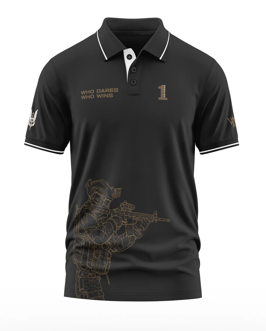Who Dare Who Wins Polo Collar T-Shirt - Image 2